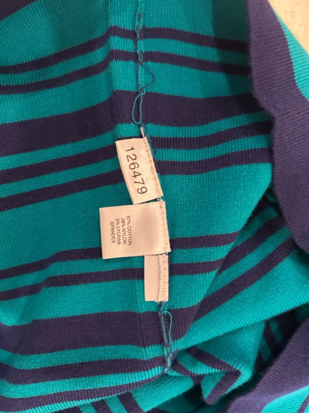 Ann Taylor Striped Sleeveless Tank in Teal and Navy - Picture 4 of 4